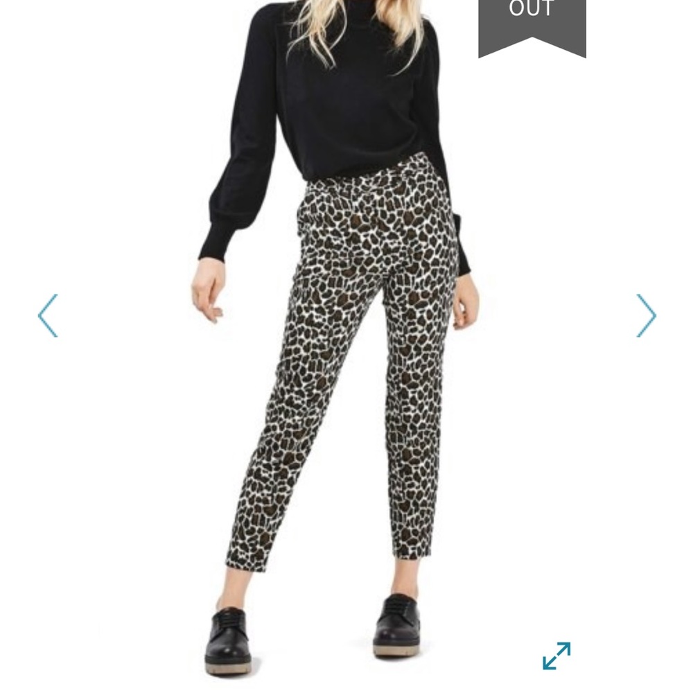 Topshop cigarette pants leopard Brown Black Size 2